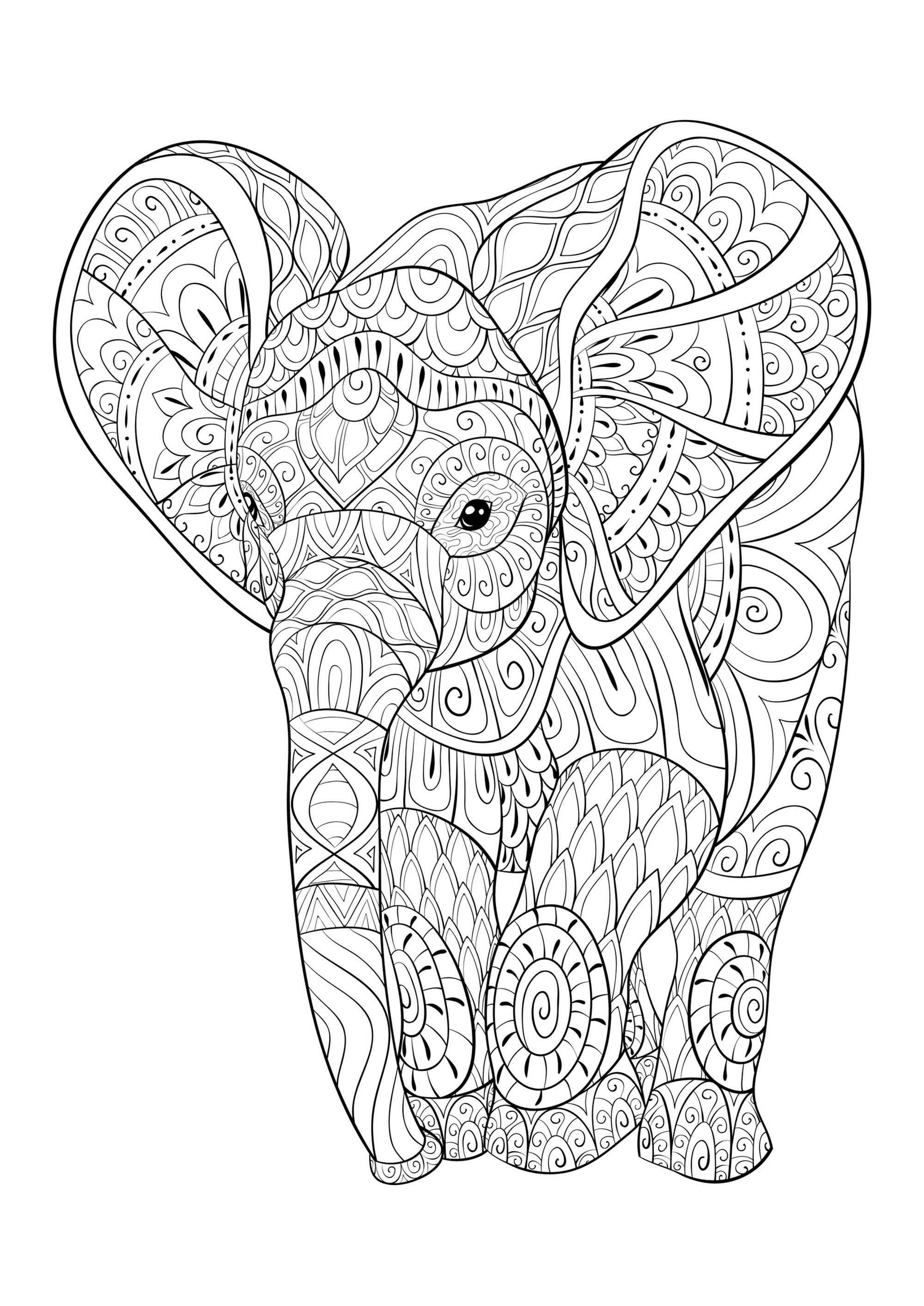 Elephant For Coloring 4