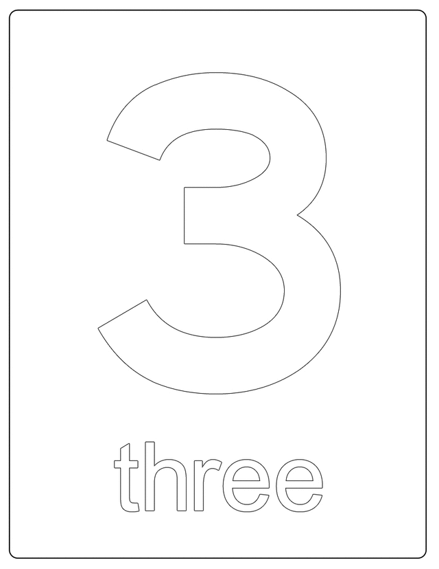 80 Printable Number 3 Coloring Page 49