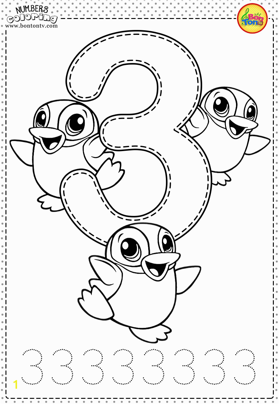 80 Printable Number 3 Coloring Page 50