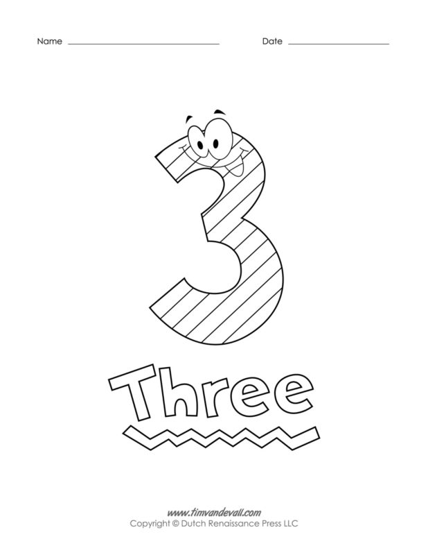 80 Printable Number 3 Coloring Page 52