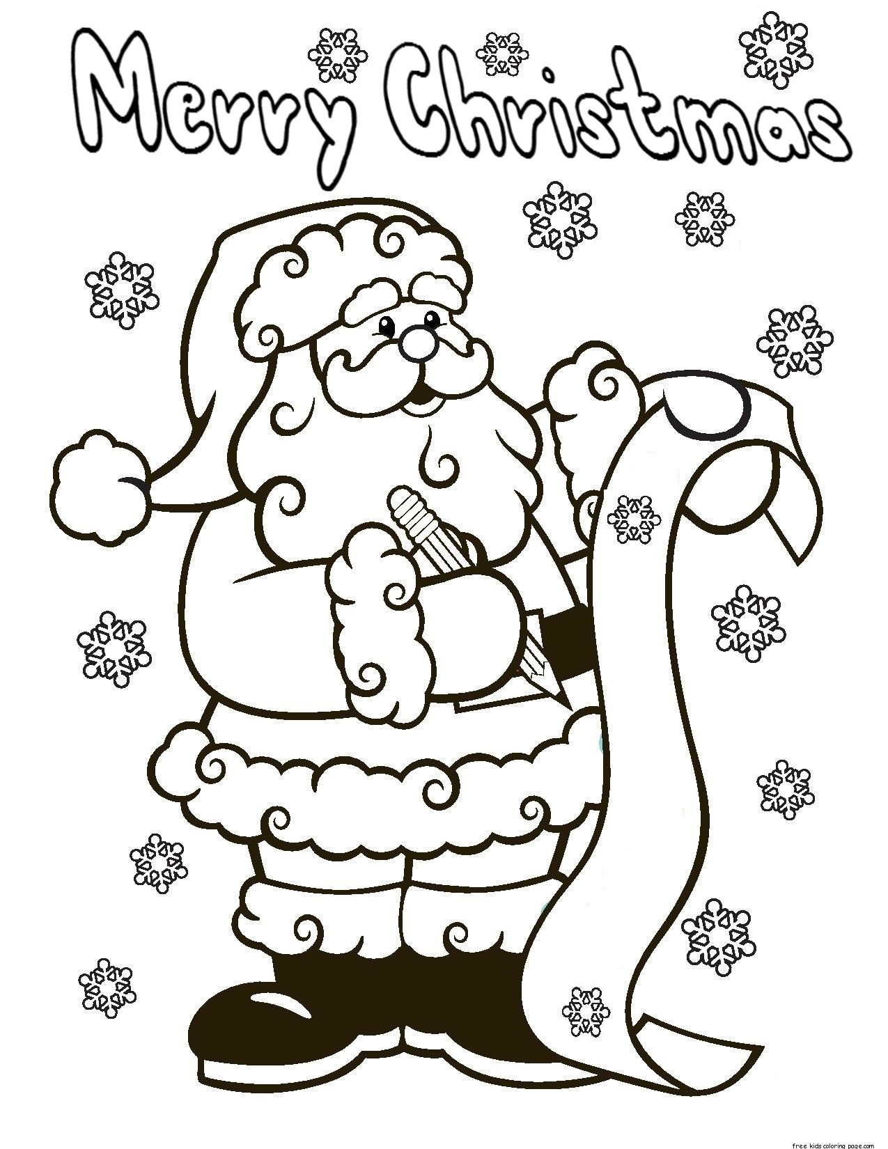 90 Printable Santa Claus Christmas Coloring Pages 11