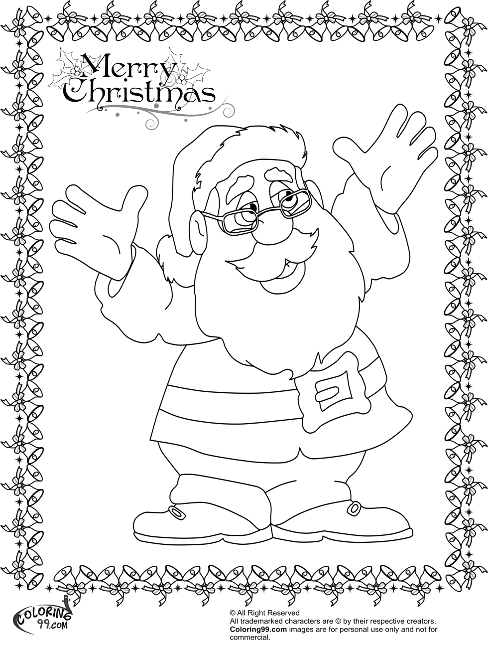 90 Printable Santa Claus Christmas Coloring Pages 13