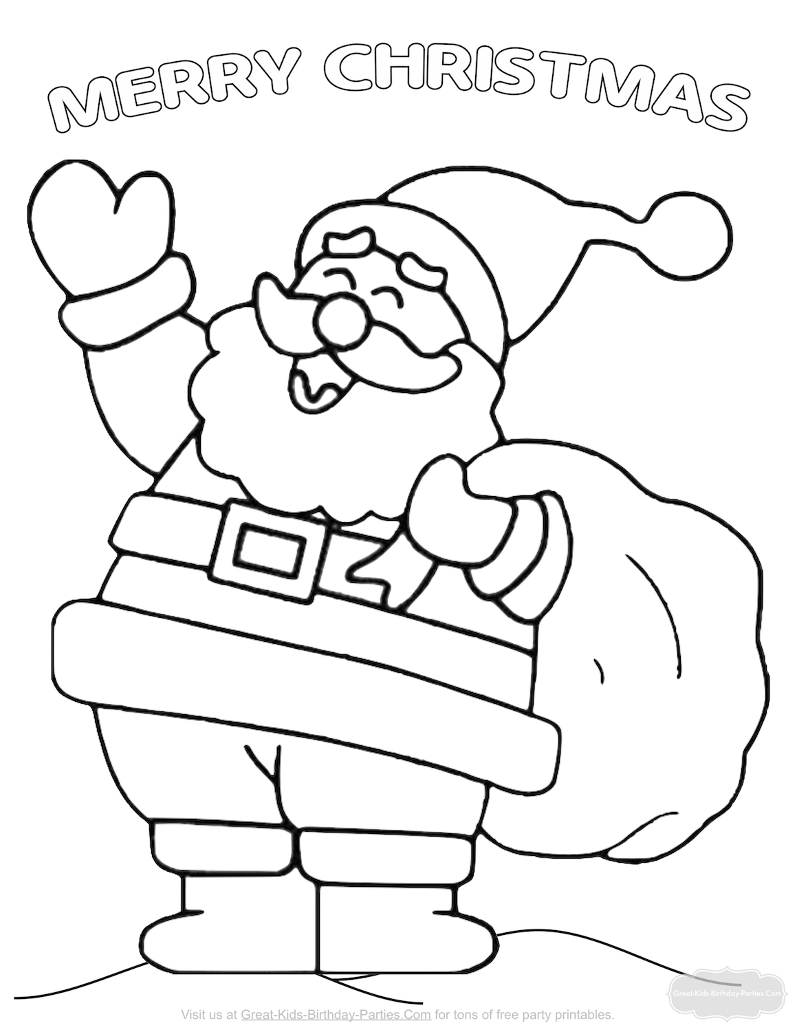 90 Printable Santa Claus Christmas Coloring Pages 16