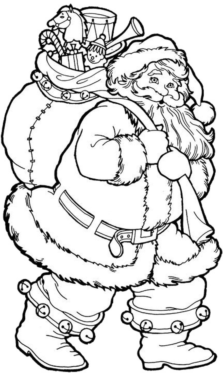 90 Printable Santa Claus Christmas Coloring Pages 17