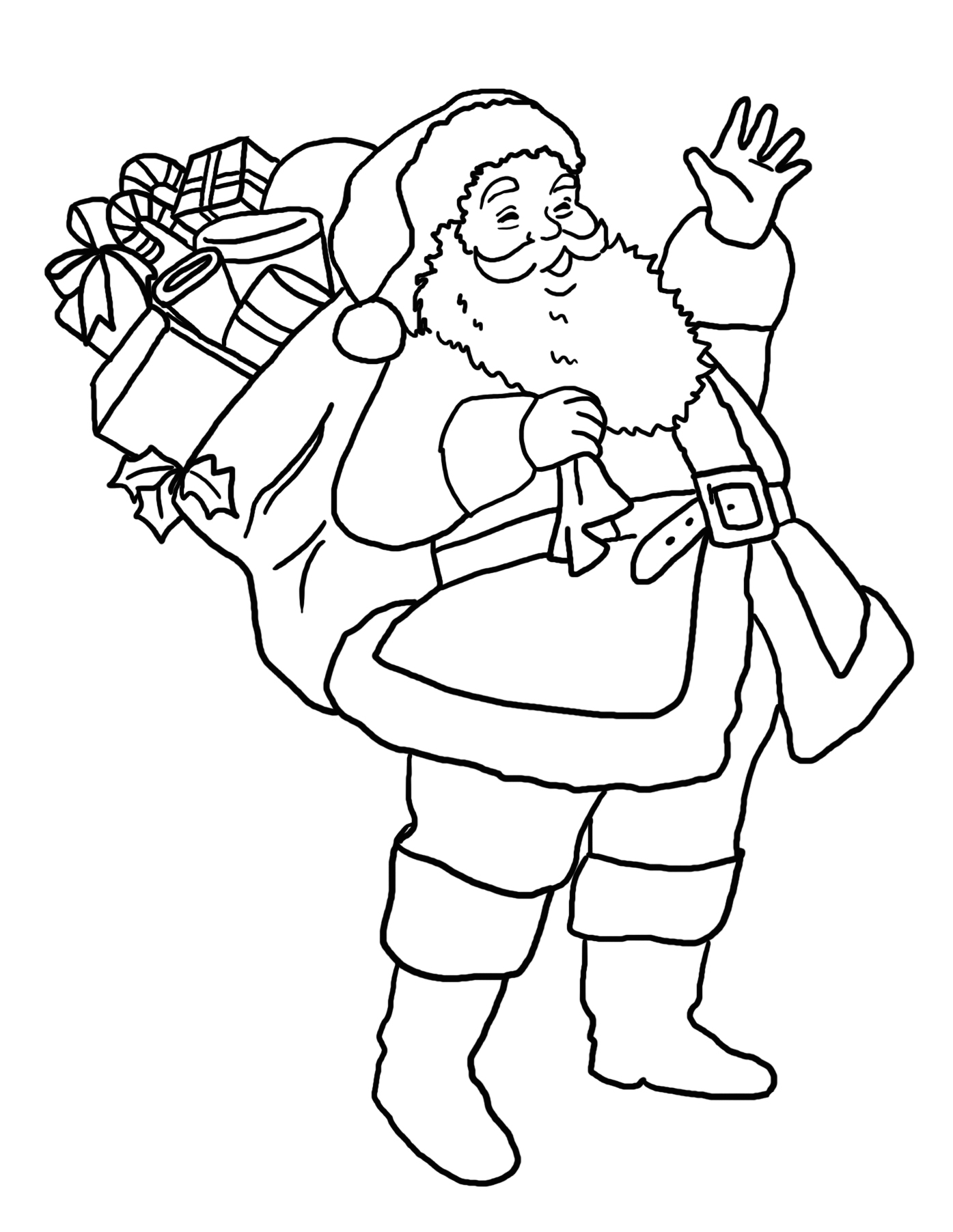 90 Printable Santa Claus Christmas Coloring Pages 18