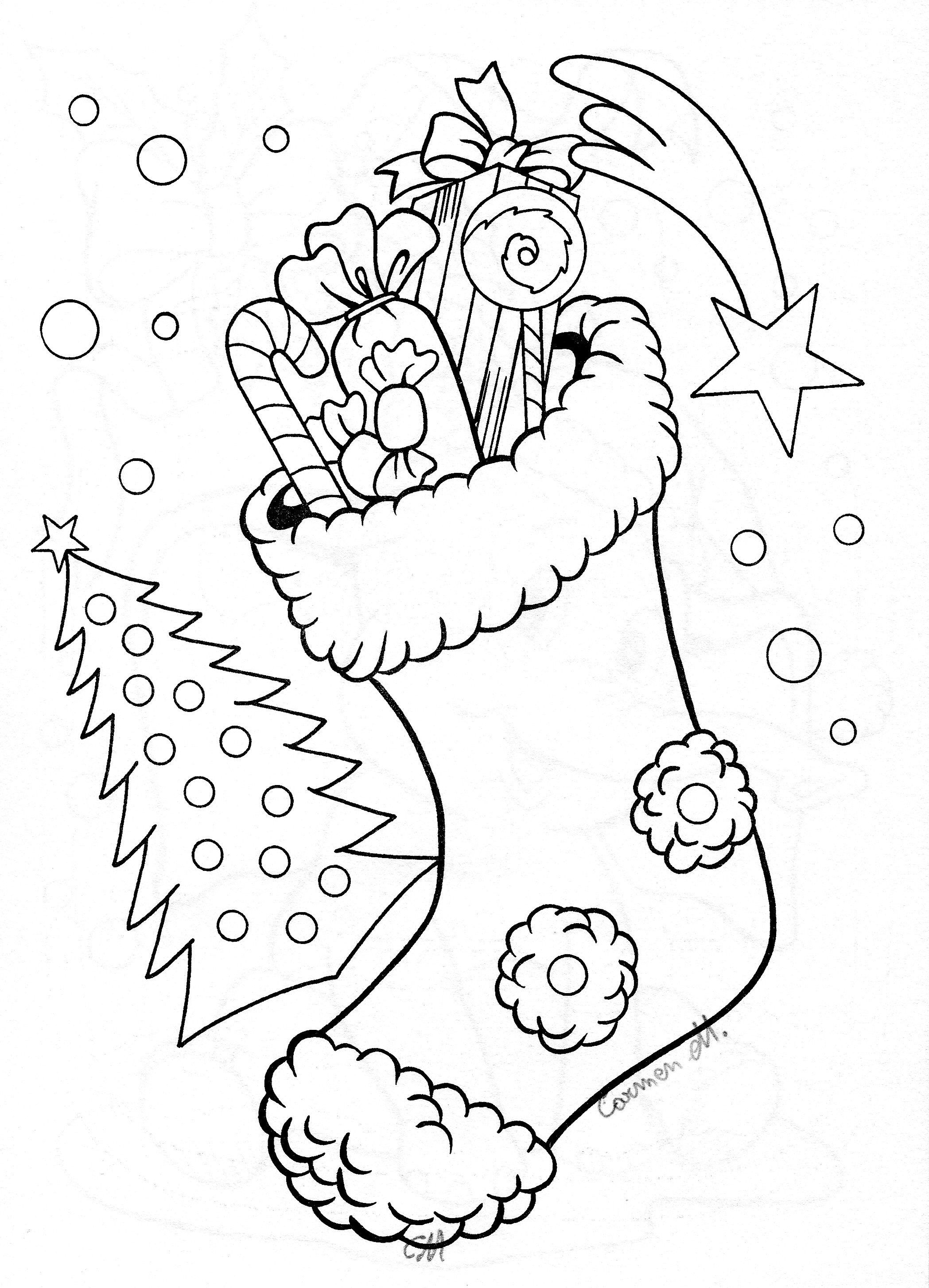 60 Printable Christmas Socks Coloring Pages 30