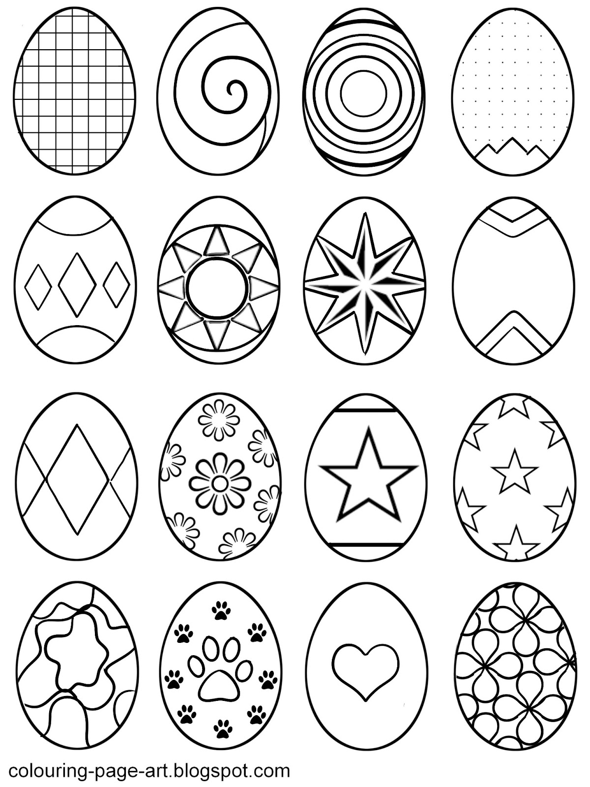 60 Printable Easter Egg Coloring Pages 8